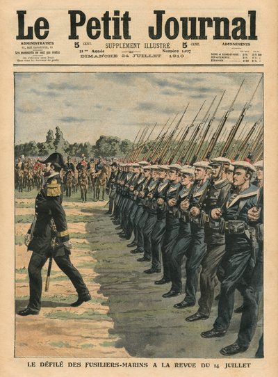 Marinesoldaten bei der Parade am 14. Juli, Illustration aus 